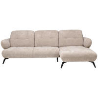 ECKSOFA inkl. Funktionen Taupe Chenille  - Taupe/Schwarz, Design, Textil/Metall (282/189cm) - Novel