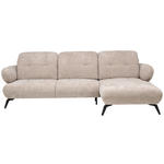 ECKSOFA inkl. Funktionen Taupe Chenille  - Taupe/Schwarz, Design, Textil/Metall (282/189cm) - Novel