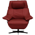 RELAXSESSEL in Leder Weinrot  - Weinrot/Schwarz, Design, Leder/Metall (92/79/82cm) - Dieter Knoll