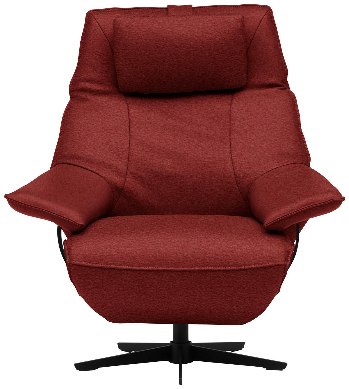 RELAXSESSEL in Leder Weinrot  - Weinrot/Schwarz, Design, Leder/Metall (92/79/82cm) - Dieter Knoll