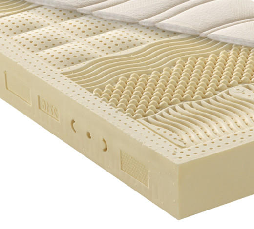LATEXMATRATZE Waldgrün 120/200 cm Höhe ca. 22 cm 7 -Zonen - Weiß, Basics, Textil (120/200cm) - Linea Natura