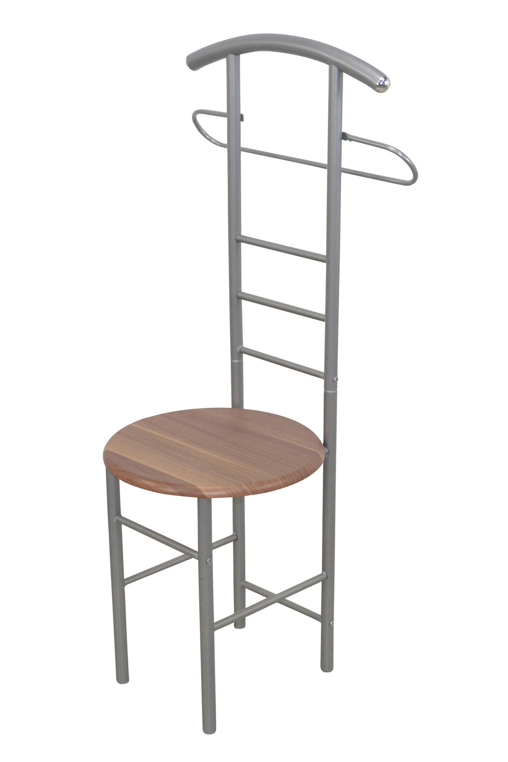 HERRENDIENER in Alufarben, Nussbaumfarben   - Nussbaumfarben/Alufarben, Design, Holzwerkstoff/Metall (47/53/118cm) - MID.YOU