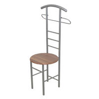 HERRENDIENER in Alufarben, Nussbaumfarben   - Nussbaumfarben/Alufarben, Design, Holzwerkstoff/Metall (47/53/118cm) - MID.YOU