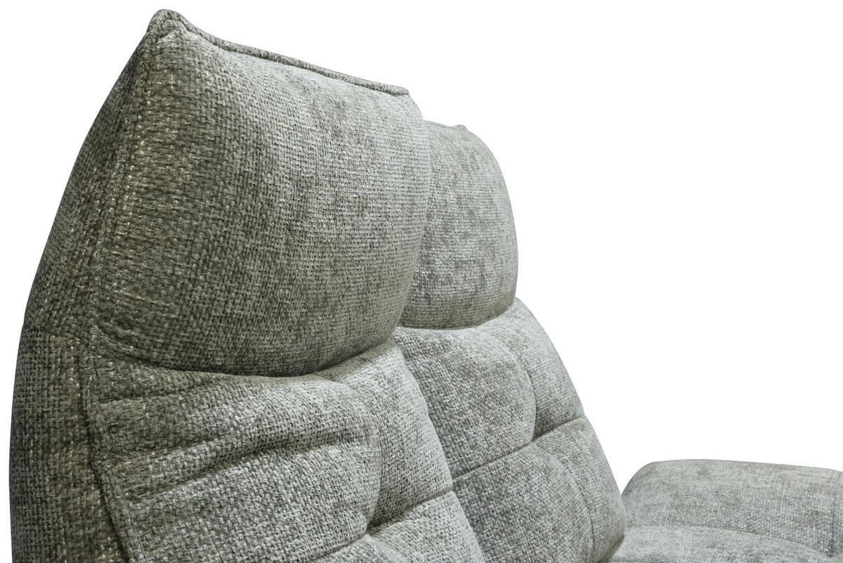 Sofa inkl. Funktionen Chenille Grau  - Schwarz/Grau, Design, Textil/Metall (200/100/100-120cm) - Celina Home