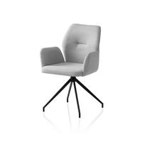OTOČNÁ STOLIČKA, tkaná textília, svetlosivá - čierna/svetlosivá, Modern, kov/textil (59/88/58cm) - Livetastic