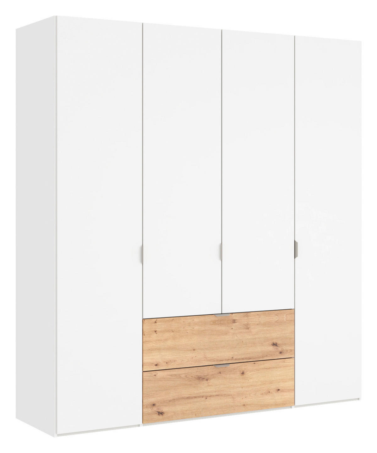 DREHTÜRENSCHRANK  in Weiß, Eiche Artisan  - Edelstahlfarben/Weiß, KONVENTIONELL, Holzwerkstoff/Metall (203/220/59cm) - Jutzler