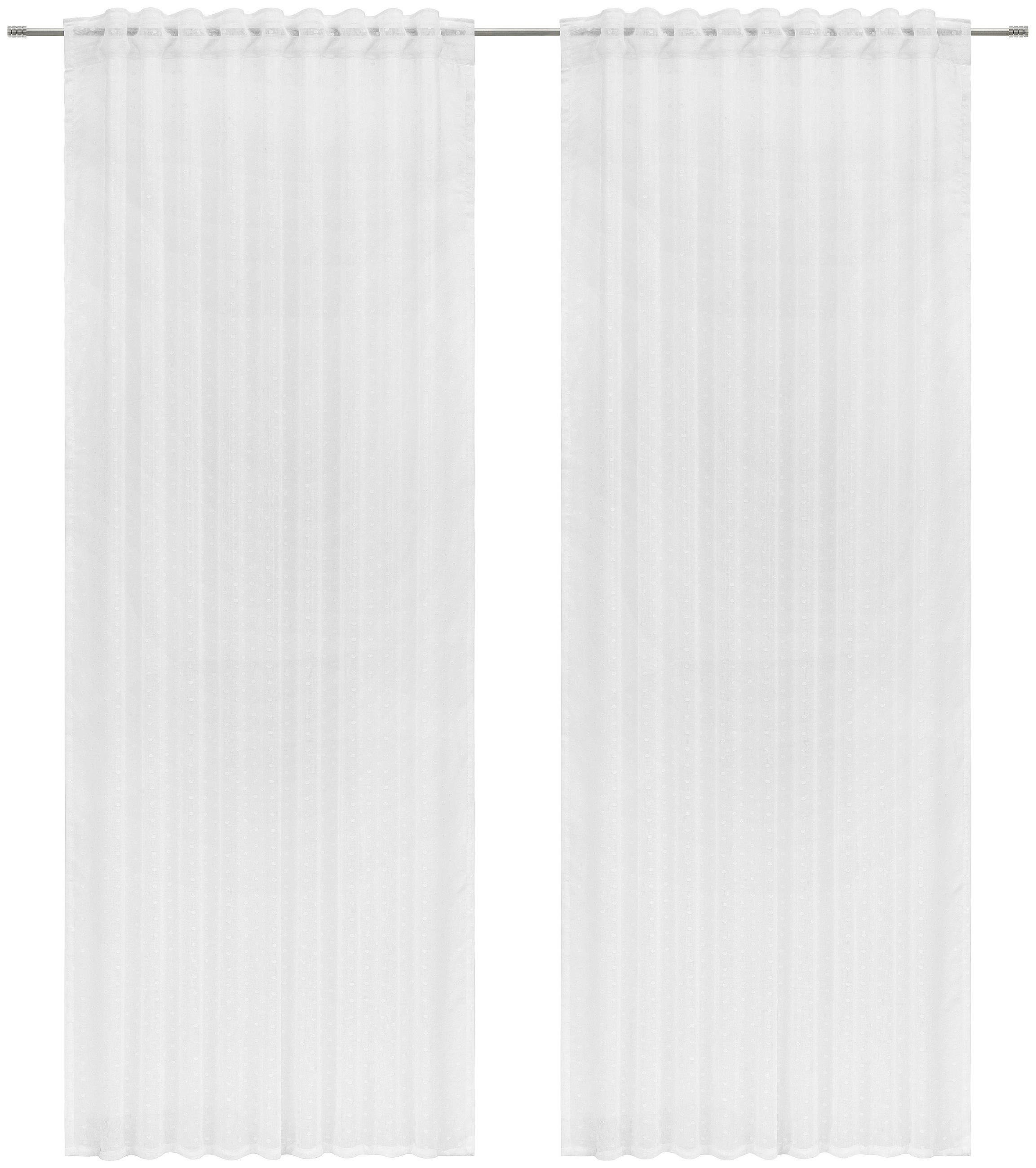 FERTIGVORHANG  halbtransparent   140/245 cm 2 Stück  - Weiß, Basics, Textil (140/245cm) - Esposa