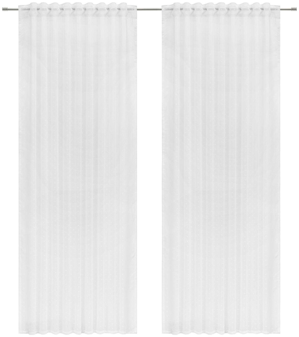 FERTIGVORHANG  halbtransparent   140/245 cm 2 Stück  - Weiß, Basics, Textil (140/245cm) - Esposa