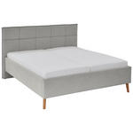 POLSTERBETT 160/200 cm,  in Hellgrau,  - Eichefarben/Hellgrau, Design, Holz/Textil (160/200cm) - Xora