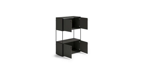 HIGHBOARD 80,7/120/35,8 cm  - Anthrazit/Schwarz, Design, Holzwerkstoff/Metall (80,7/120/35,8cm) - Novel