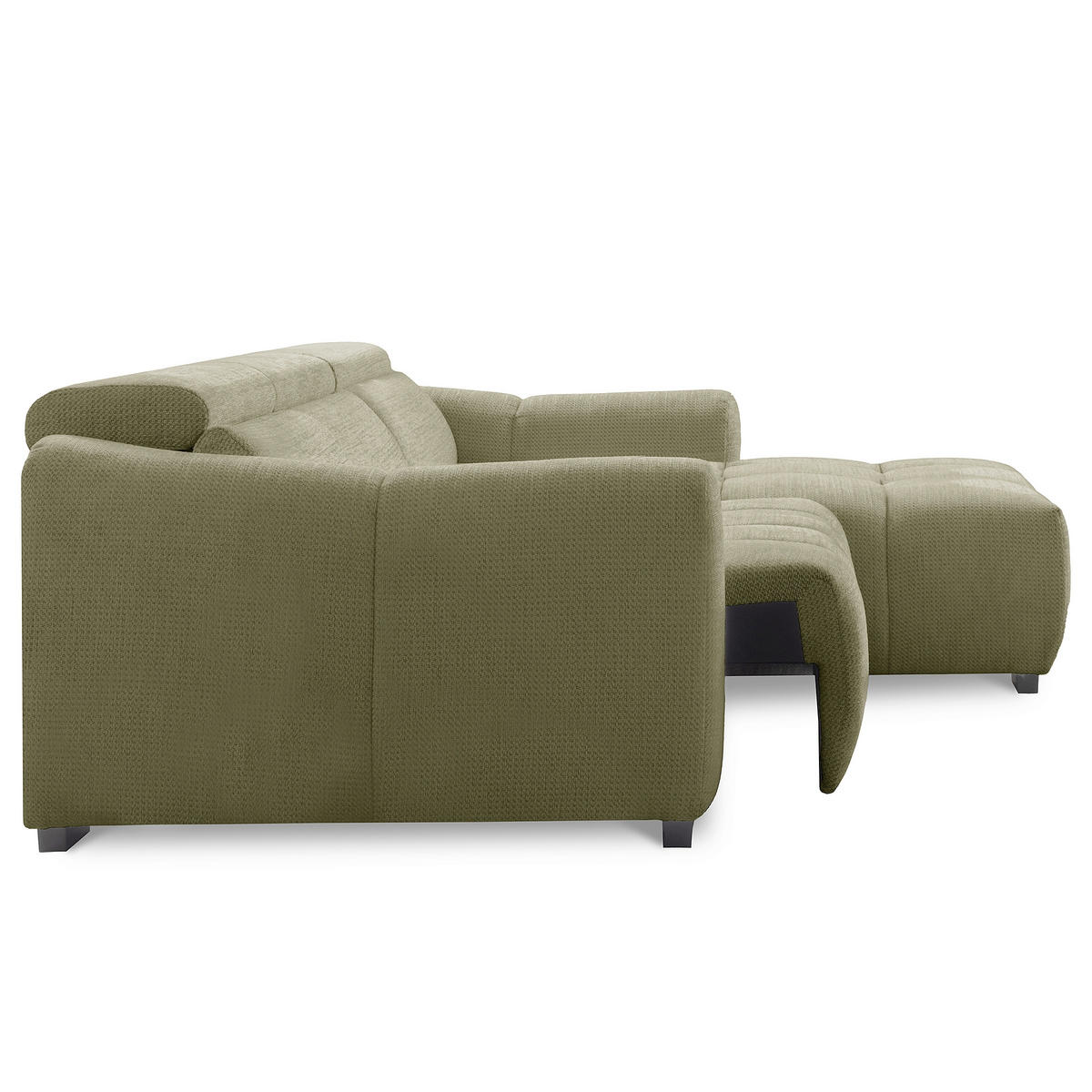 ECKSOFA  Webstoff Grün  - Schwarz/Grün, Design, Kunststoff/Textil (274/177cm) - Livetastic