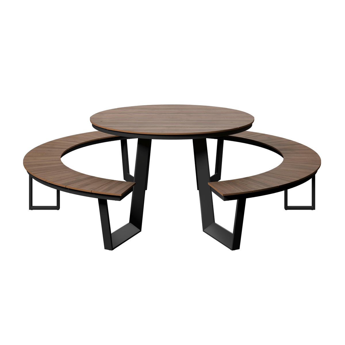 GARTENTISCHGRUPPE  - Anthrazit/Teakfarben, MODERN, Kunststoff/Metall (239/75cm) - Ambia Garden