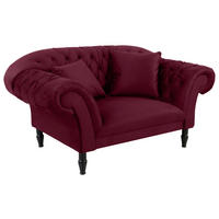 XXL-SESSEL Velours Rot    - Rot/Schwarz, Design, Holz/Textil (180/94/103cm) - MID.YOU