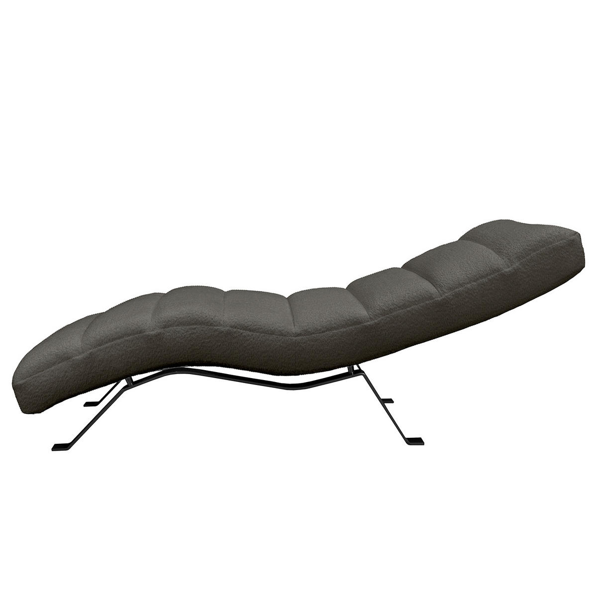 RELAXLIEGE SWING Bouclé Anthrazit  - Anthrazit/Schwarz, Design, Textil/Metall (65/65-95/171cm) - Livetastic