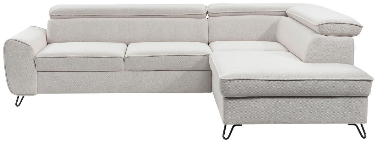 HÖRNSOFFA i flatväv vit  - vit/svart, Design, metall/textil (250/200cm) - Stylife