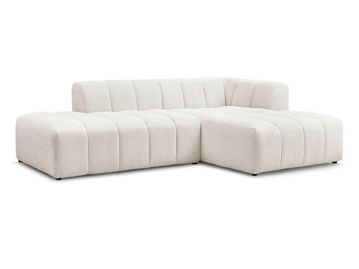 ECKSOFA  ANNECY Weiß Bouclé  - Schwarz/Weiß, MODERN, Kunststoff/Textil (262/170cm)