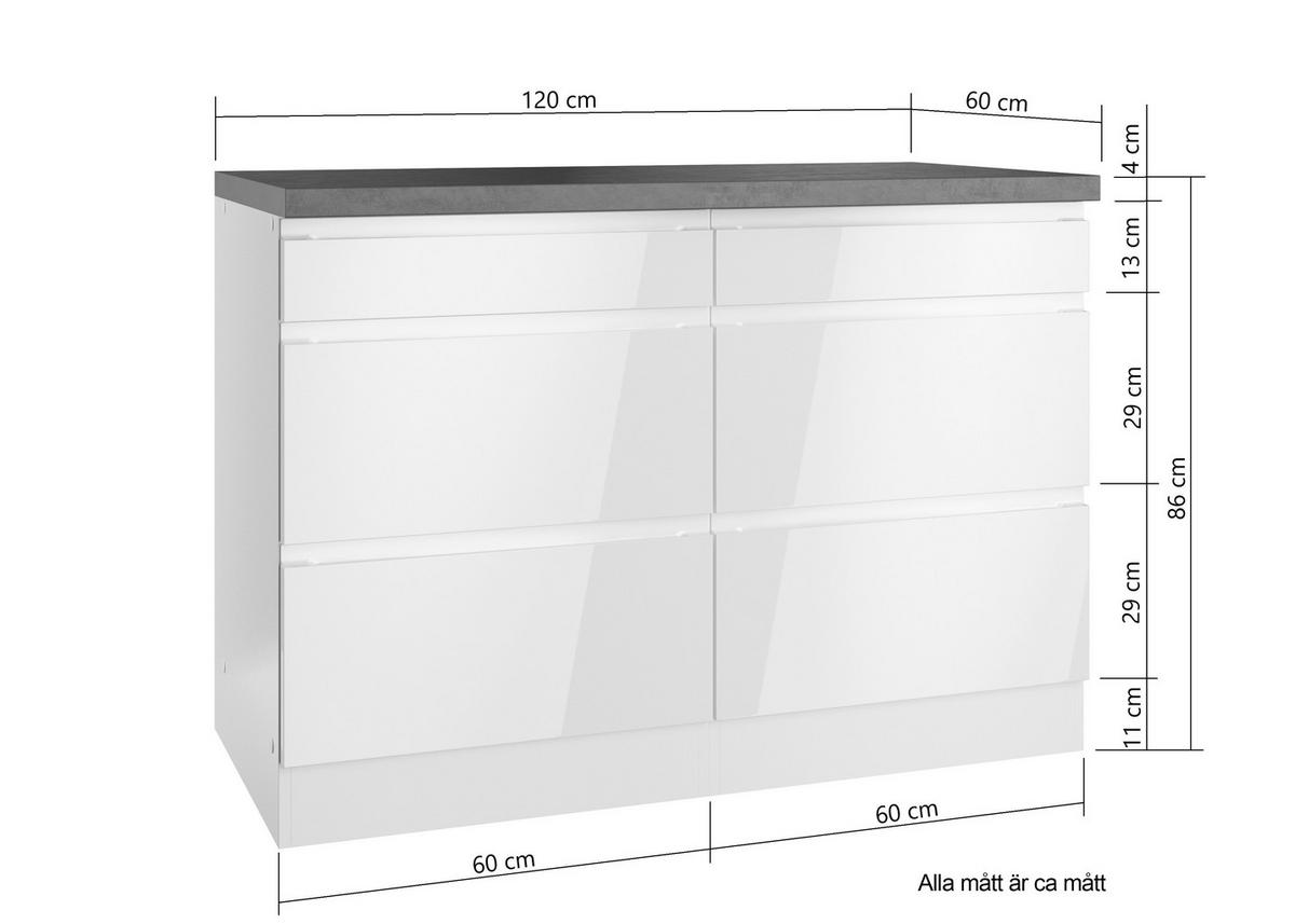 BÄNKSKÅP 120/86/60 cm  i grå, vit, vit högglans  - vit/vit högglans, Lifestyle, trämaterial (120/86/60cm) - Held
