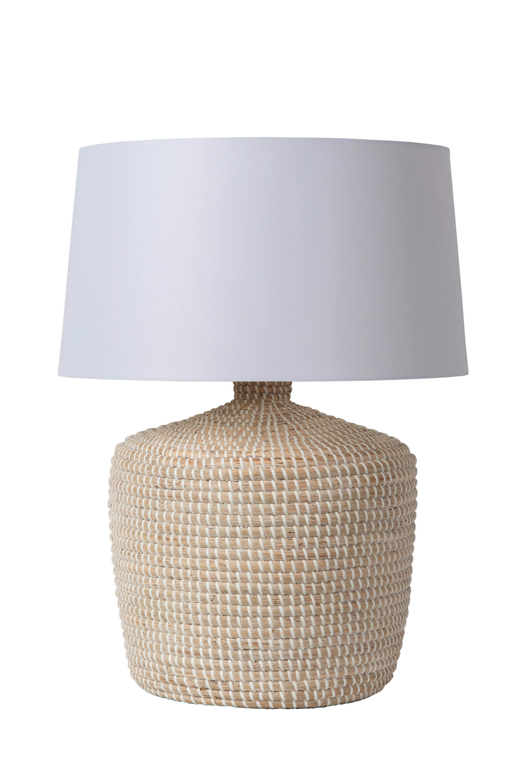 TISCHLEUCHTE Ambala 45/45/64 cm  - Naturfarben/Weiß, Natur, Textil (45/45/64cm) - Lucide