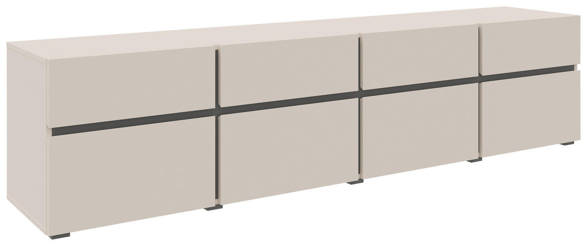 LOWBOARD  in 200/52,8/40 cm  - Kaschmir/Anthrazit, Design, Holzwerkstoff (200/52,8/40cm) - Xora