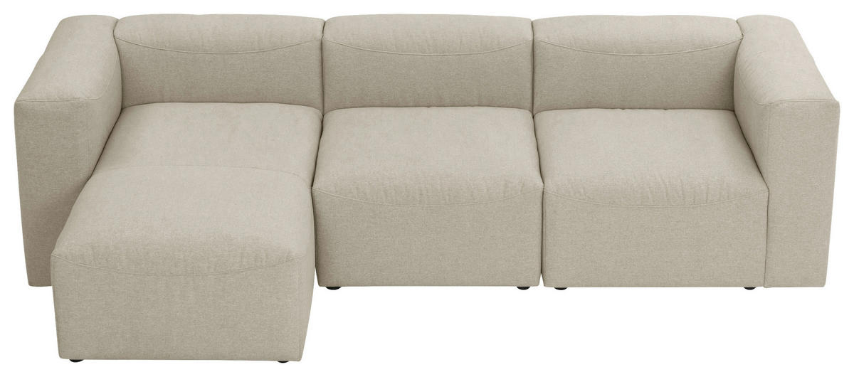 ECKSOFA in Flachgewebe Creme   - Creme, Design, Kunststoff/Textil (275/73/160cm) - Max Winzer