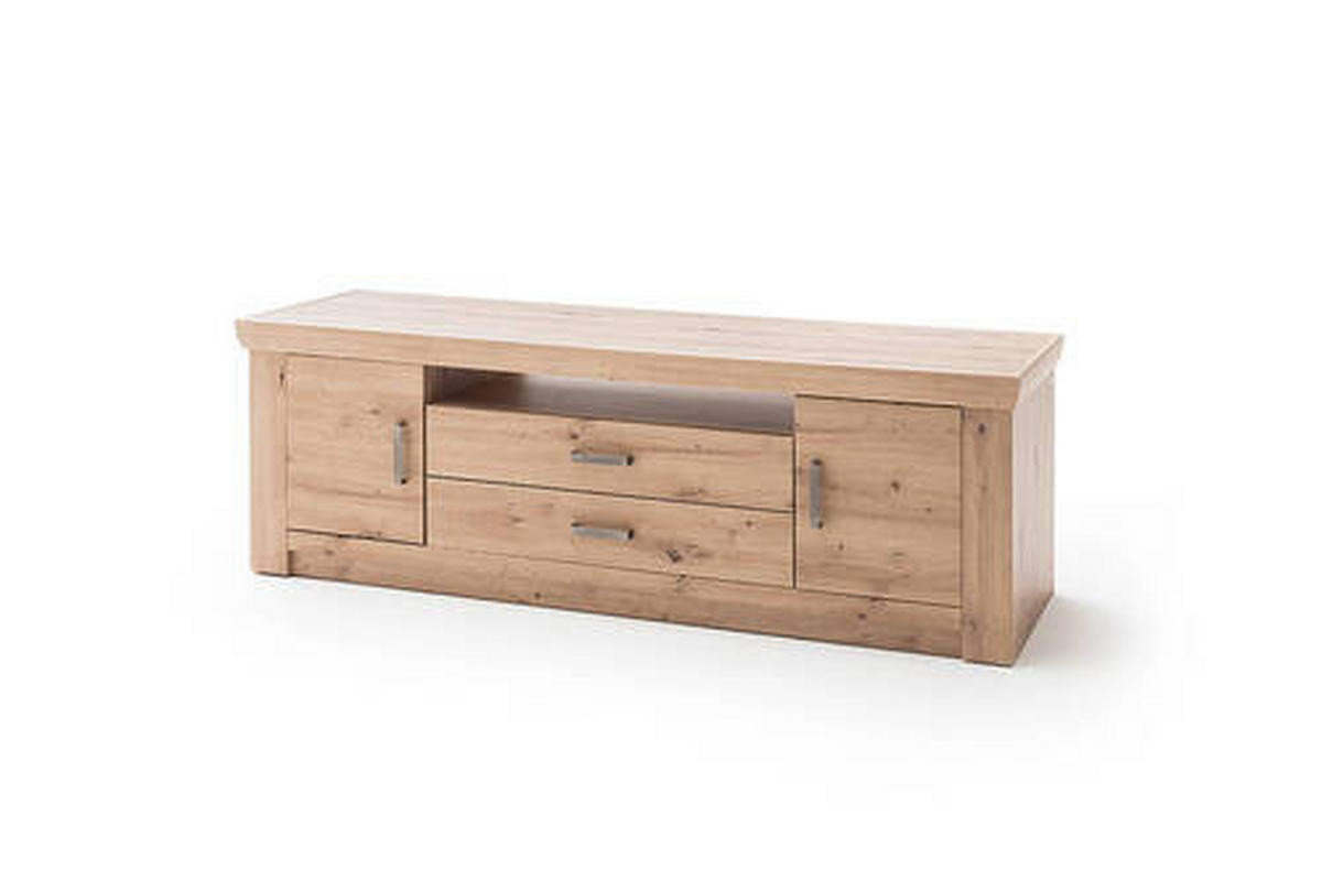 TV-ELEMENT Maputo  in 180/60/55 cm  - Eichefarben/Nickelfarben, Design, Holzwerkstoff/Metall (180/60/55cm) - Livetastic