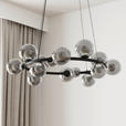 LED-HÄNGELEUCHTE Regulus 79,5/150 cm   - Schwarzbraun, Design, Glas/Metall (79,5/150cm) - Dieter Knoll