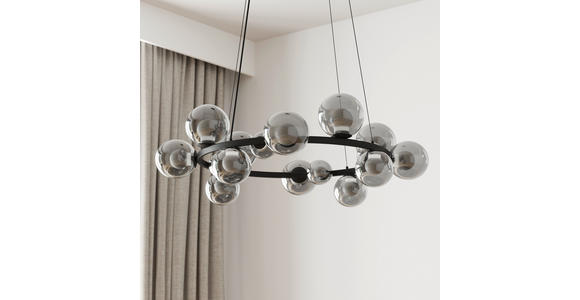 LED-HÄNGELEUCHTE Regulus 79,5/150 cm   - Schwarzbraun, Design, Glas/Metall (79,5/150cm) - Dieter Knoll