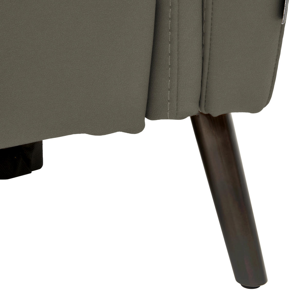 3-SITZER-SOFA Echtleder Grau  - Schwarz/Grau, Design, Leder/Metall (210/79/104cm) - Belluti