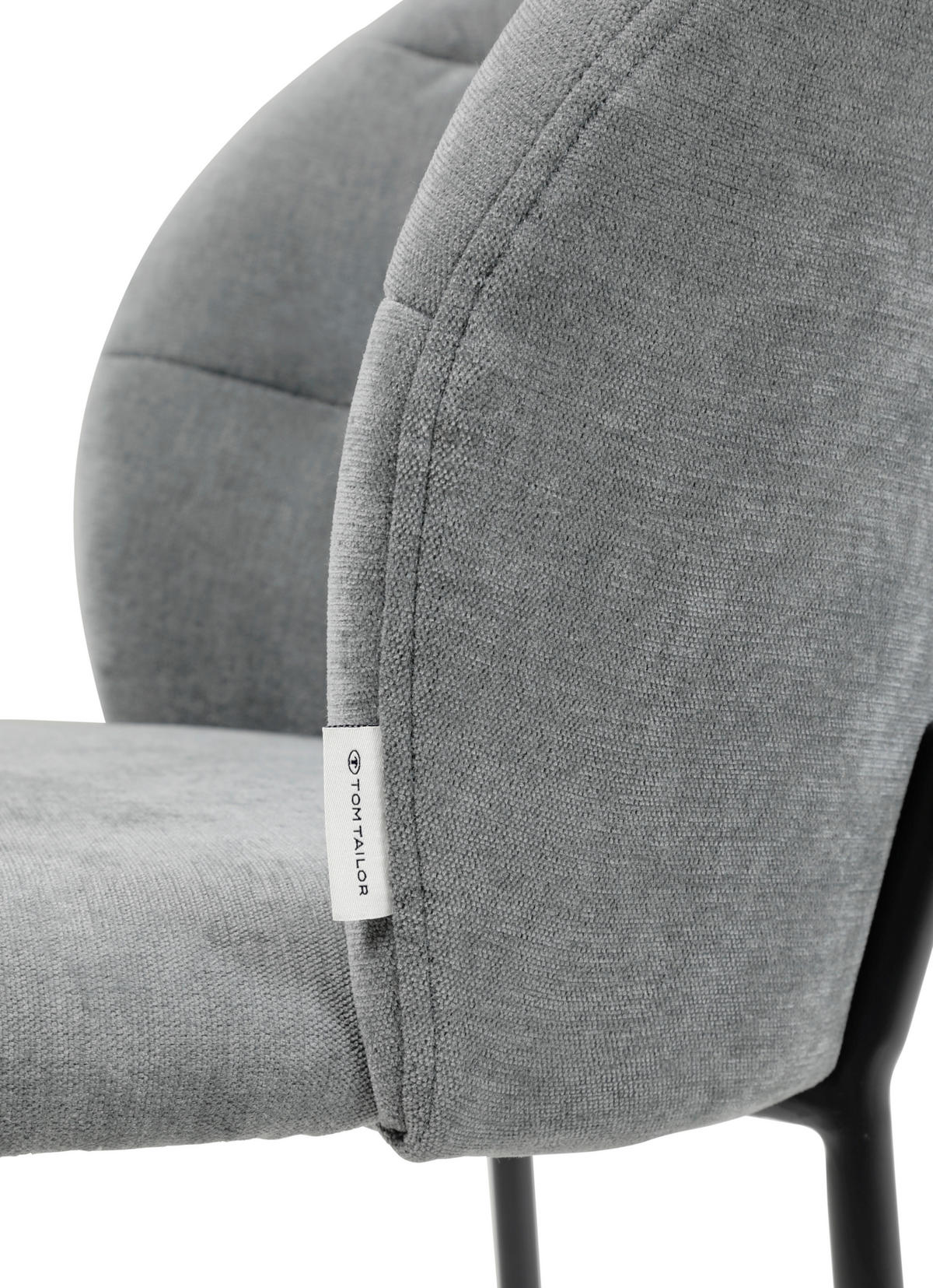 STUHL  in Stahl Chenille Metall, Textil  - Schwarz/Grau, Basics, Textil/Metall (51/83/59cm) - Tom Tailor