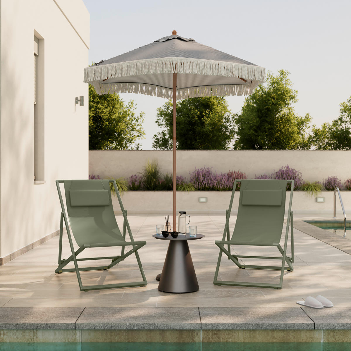 SONNENLIEGE 104/76/93/63 cm  - Hellgrün, MODERN, Textil/Metall (104/76/93/63cm) - Ambia Garden