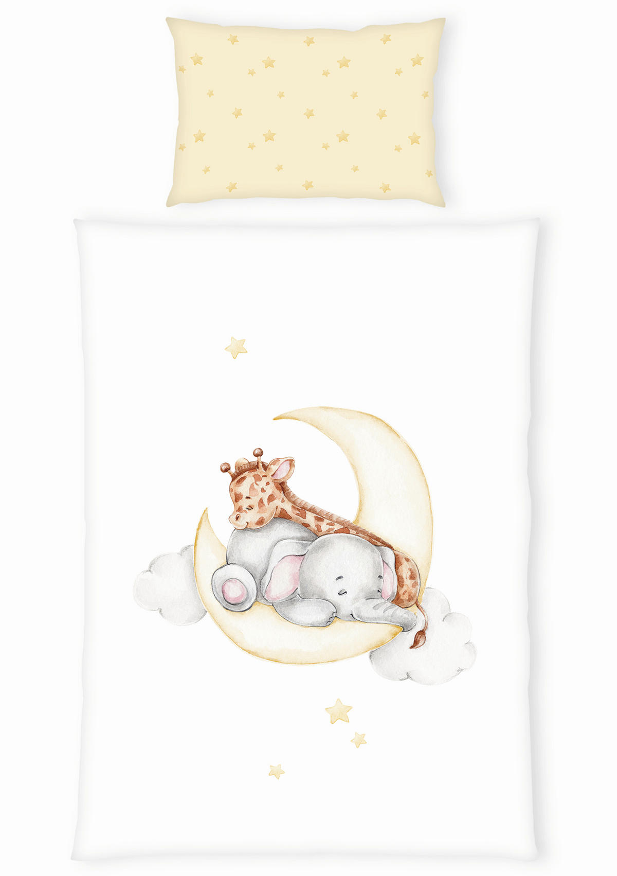 BABYBETTWÄSCHE Renforcé 100/135 cm  - Blau/Gelb, KONVENTIONELL, Textil (100/135cm)