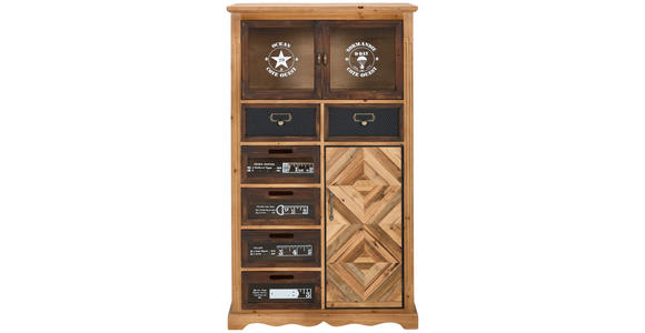 KOMMODE in 75/127/32 cm - Hellbraun/Messingfarben, LIFESTYLE, Glas/Holz (75/127/32cm) - Landscape