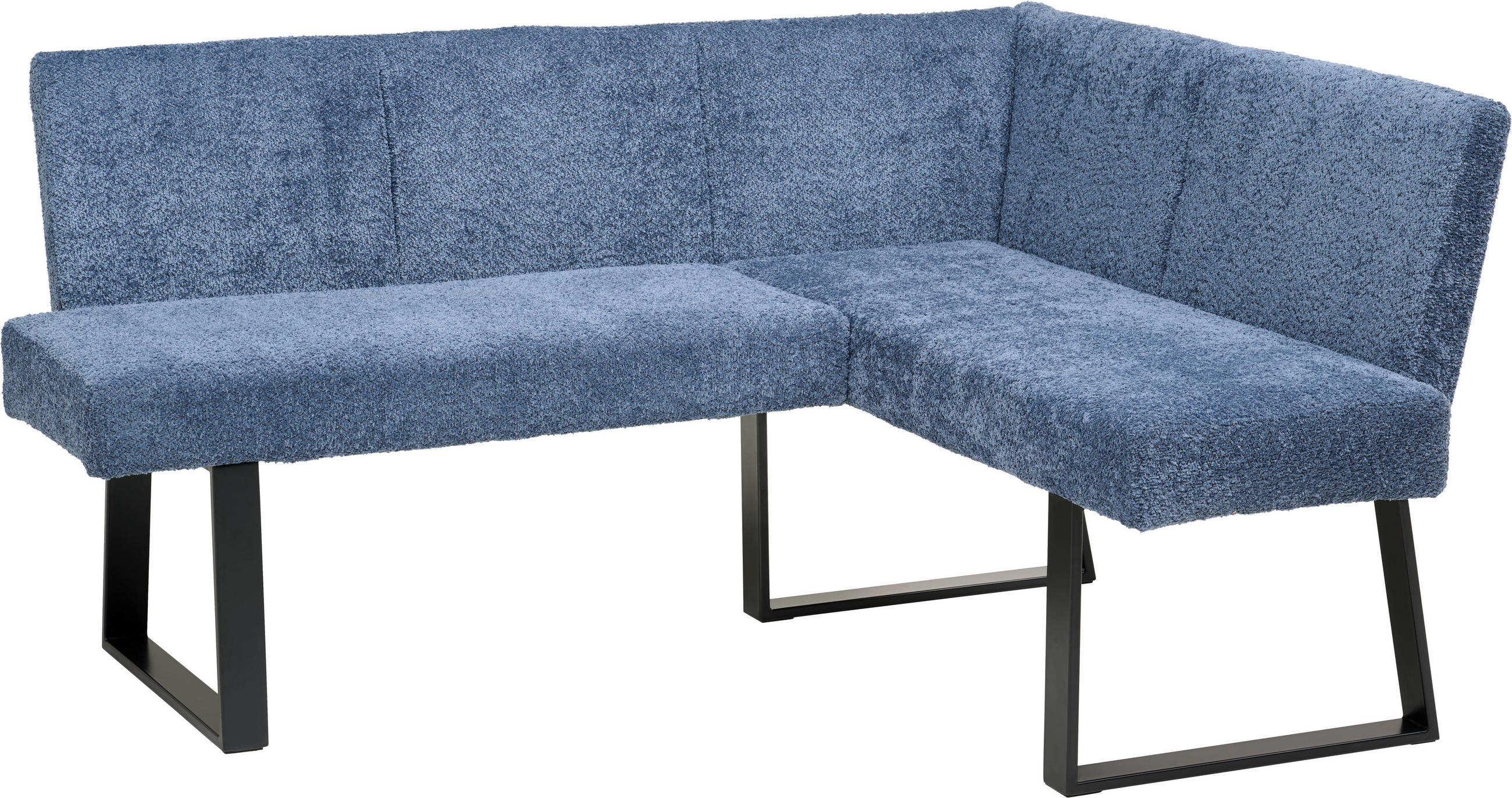 ECKBANK 160/130 cm Webstoff, Bouclé Dunkelblau   - Schwarz/Dunkelblau, KONVENTIONELL, Textil/Metall (160/130cm) - MID.YOU