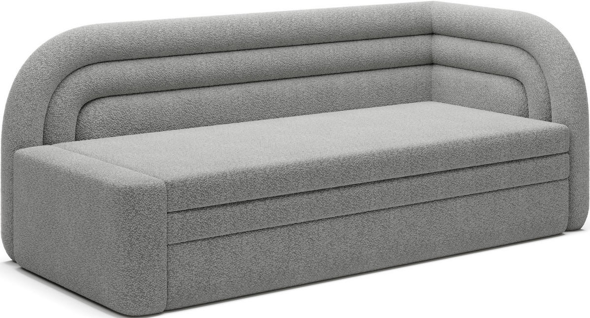 RÉCAMIERE Teddystoff Grau  - Schwarz/Grau, Design, Kunststoff/Textil (223/80/86cm) - MID.YOU