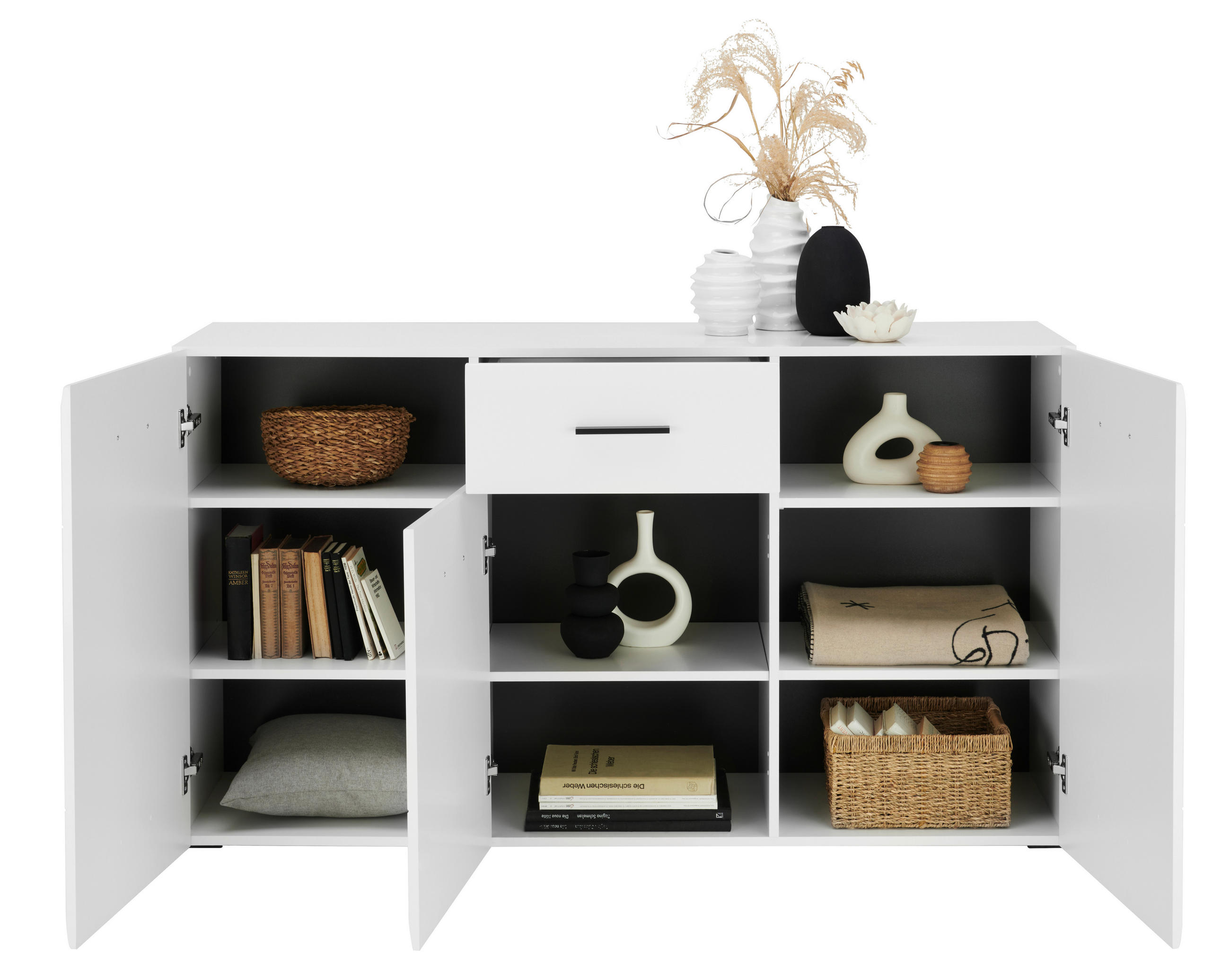 SIDEBOARD AVANTI  in 150/84,6/41,6 cm  - Anthrazit/Weiß, Basics, Holzwerkstoff/Kunststoff (150/84,6/41,6cm) - MID.YOU