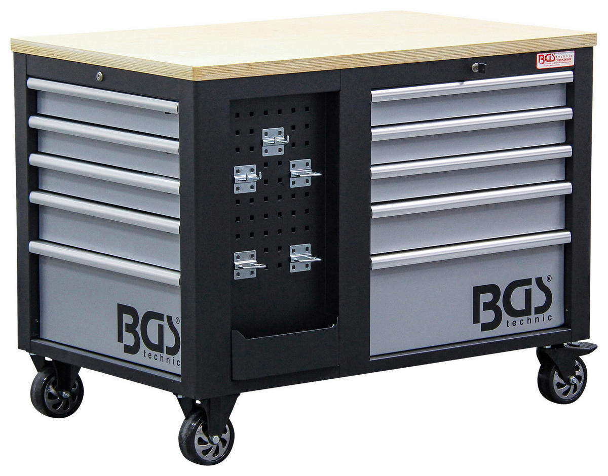 WERKSTATTWAGEN 115/88,6/74 cm  - Silberfarben/Schwarz, Basics, Holz/Metall (115/88,6/74cm)