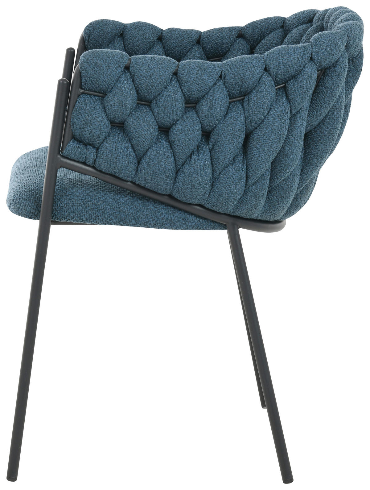 STOL, les, kovina, tekstil modra  - modra/črna, Moderno, kovina/tekstil (54/78/62cm) - Carryhome