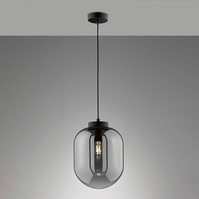 HÄNGELEUCHTE 24/140 cm  - Schwarz, Design, Glas/Metall (24/140cm) - Fischer & Honsel