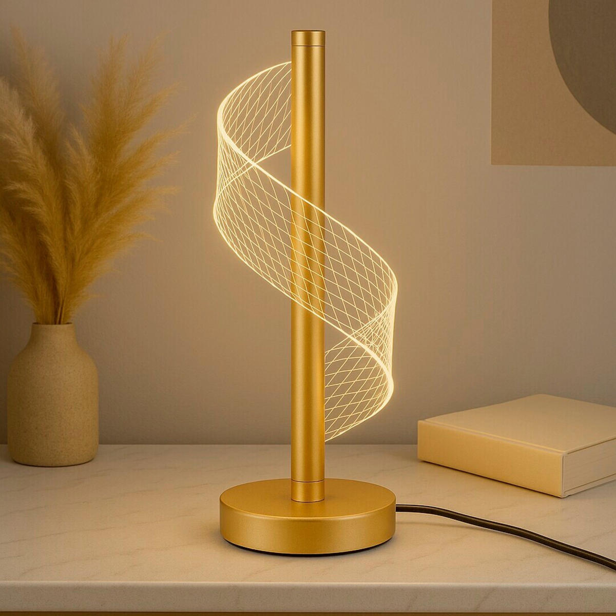 STONA LED LAMPA Zofrael  - prozirna/zlatna, Dizajnerski, metal/plastika (13/33.5cm)