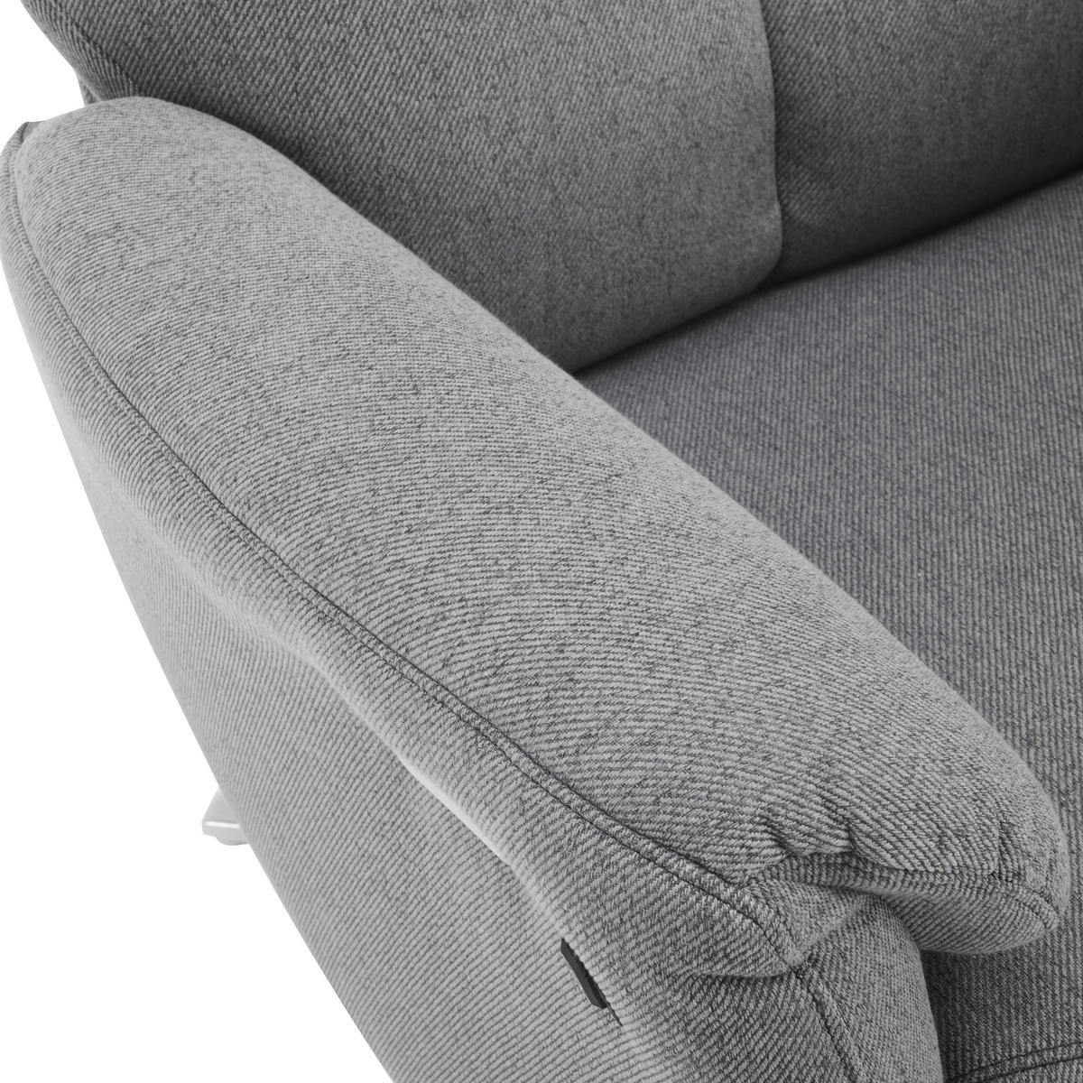 MASSAGESESSEL in Webstoff Grau  - Chromfarben/Grau, Design, Textil/Metall (79/110/85cm) - Livetastic