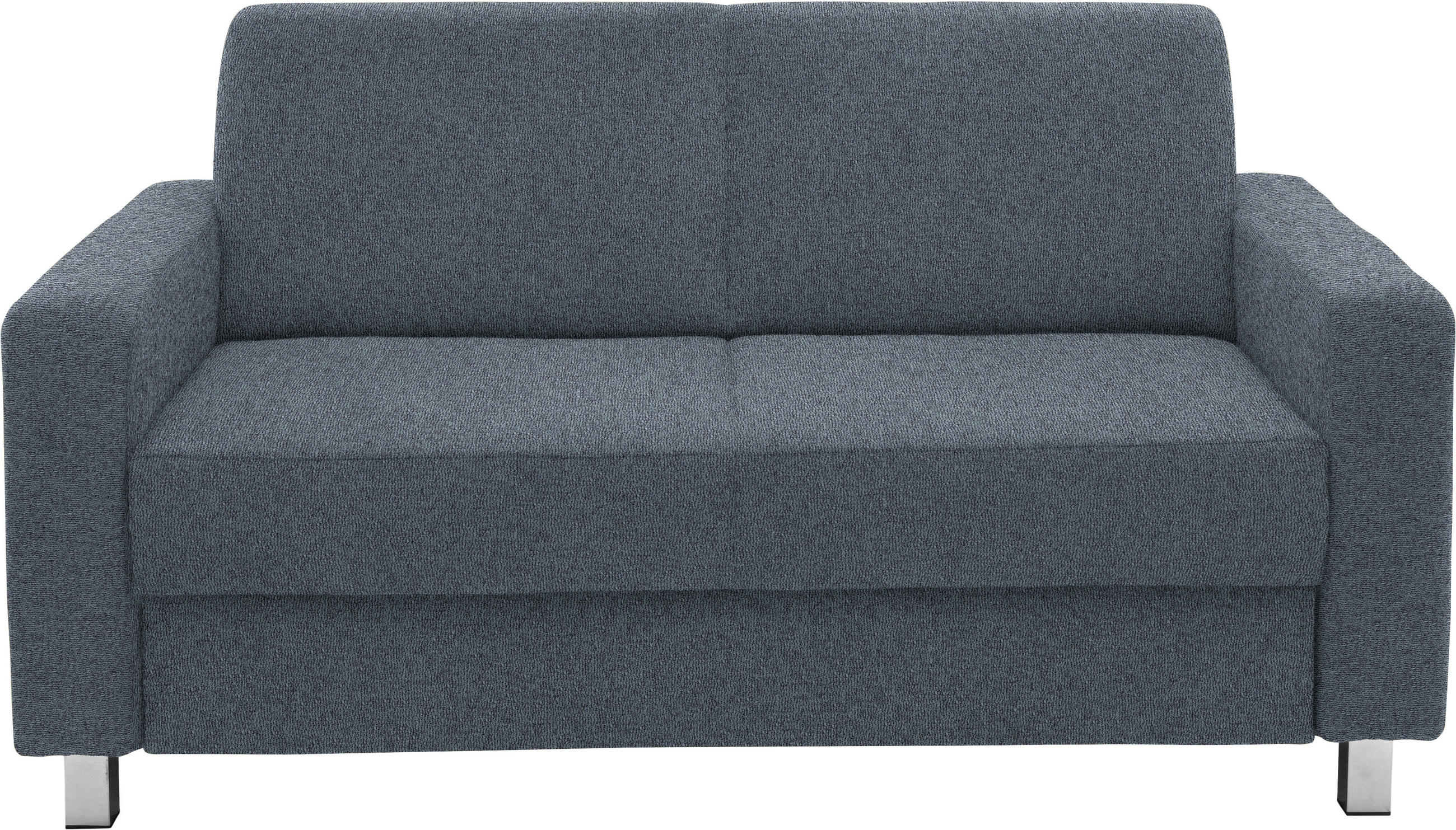 2-SITZER-SOFA in Flachgewebe Blau  - Chromfarben/Blau, Design, Textil/Metall (158/83/85cm) - Xora