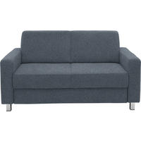 2-SITZER-SOFA in Flachgewebe Blau  - Chromfarben/Blau, Design, Textil/Metall (158/83/85cm) - Xora