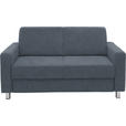2-SITZER-SOFA in Flachgewebe Blau  - Chromfarben/Blau, Design, Textil/Metall (158/83/85cm) - Xora