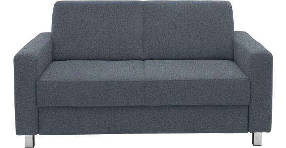 2-SITZER-SOFA in Flachgewebe Blau - Chromfarben/Blau, Design, Textil/Metall (158/83/85cm) - Xora