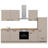 KÜCHENBLOCK Easytouch 300 cm  in Eichefarben, Sandfarben  - Sandfarben/Eichefarben, MODERN, Holzwerkstoff/Metall (300cm) - Nobilia
