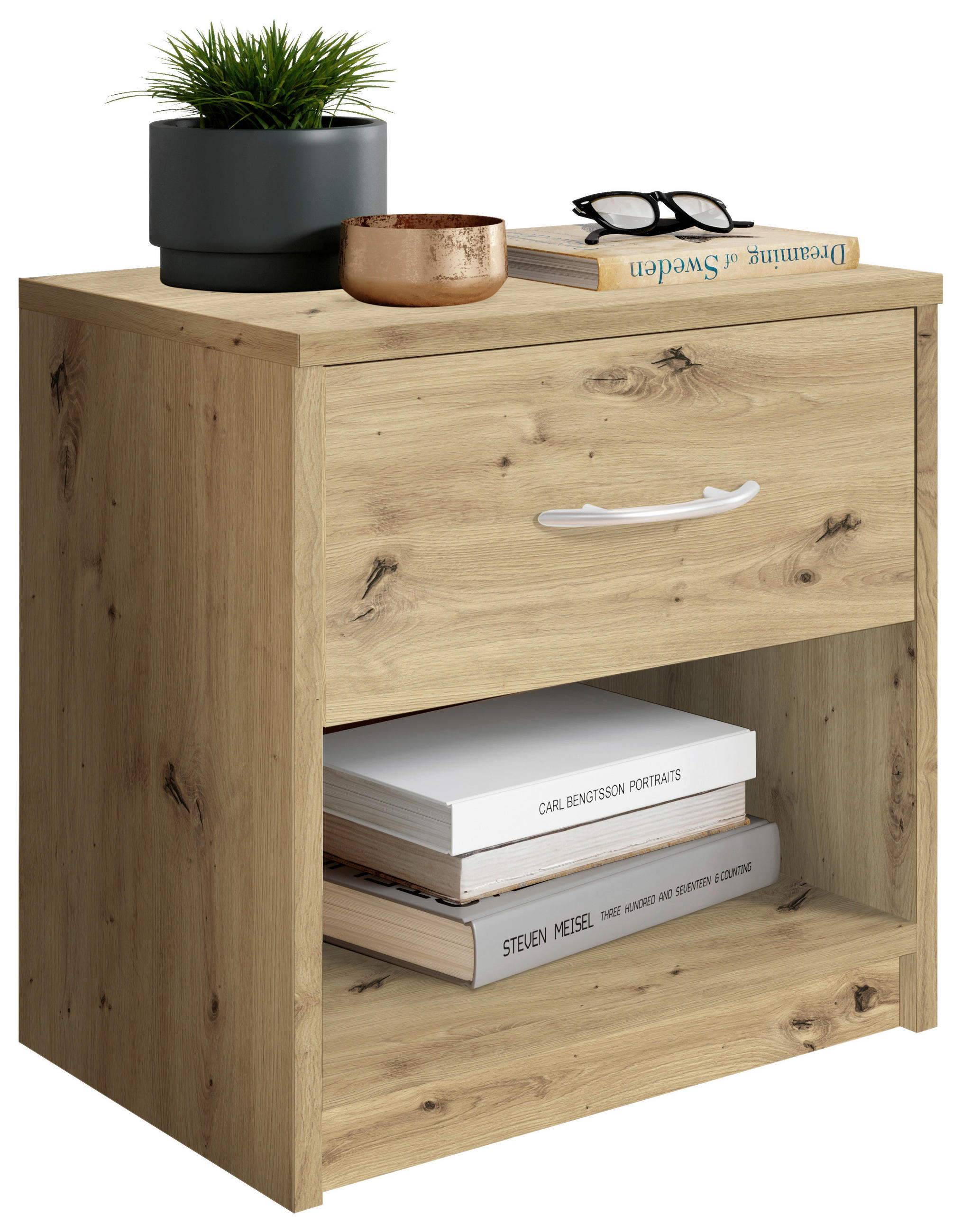 Nachtkästchen Pepe B: 39 Cm Eiche Artisan