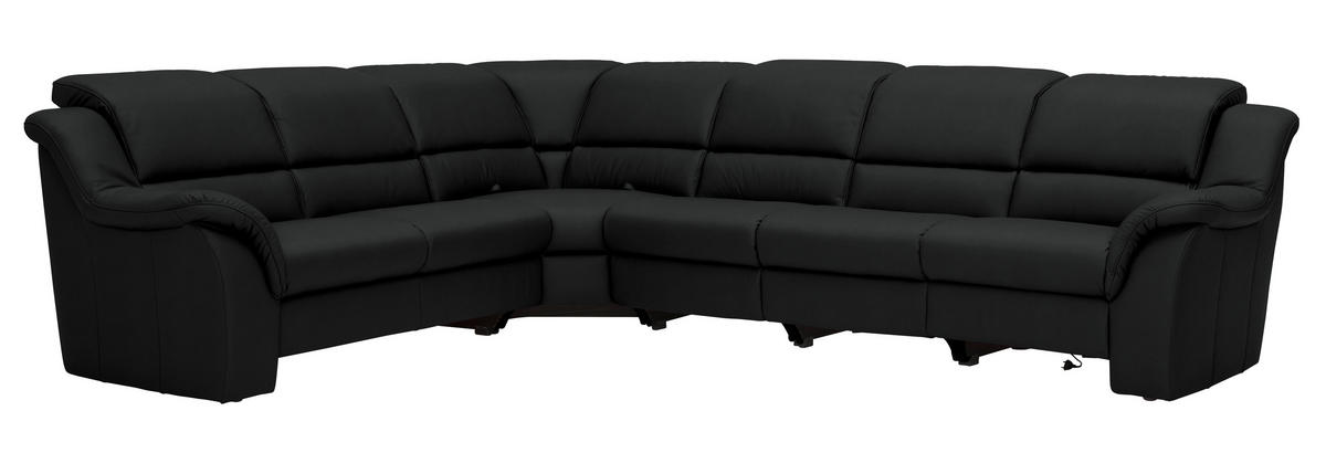 ECKSOFA  in Echtleder Schwarz  260/324 cm  - Schwarz, KONVENTIONELL, Leder/Kunststoff (260/324cm) - Cantus