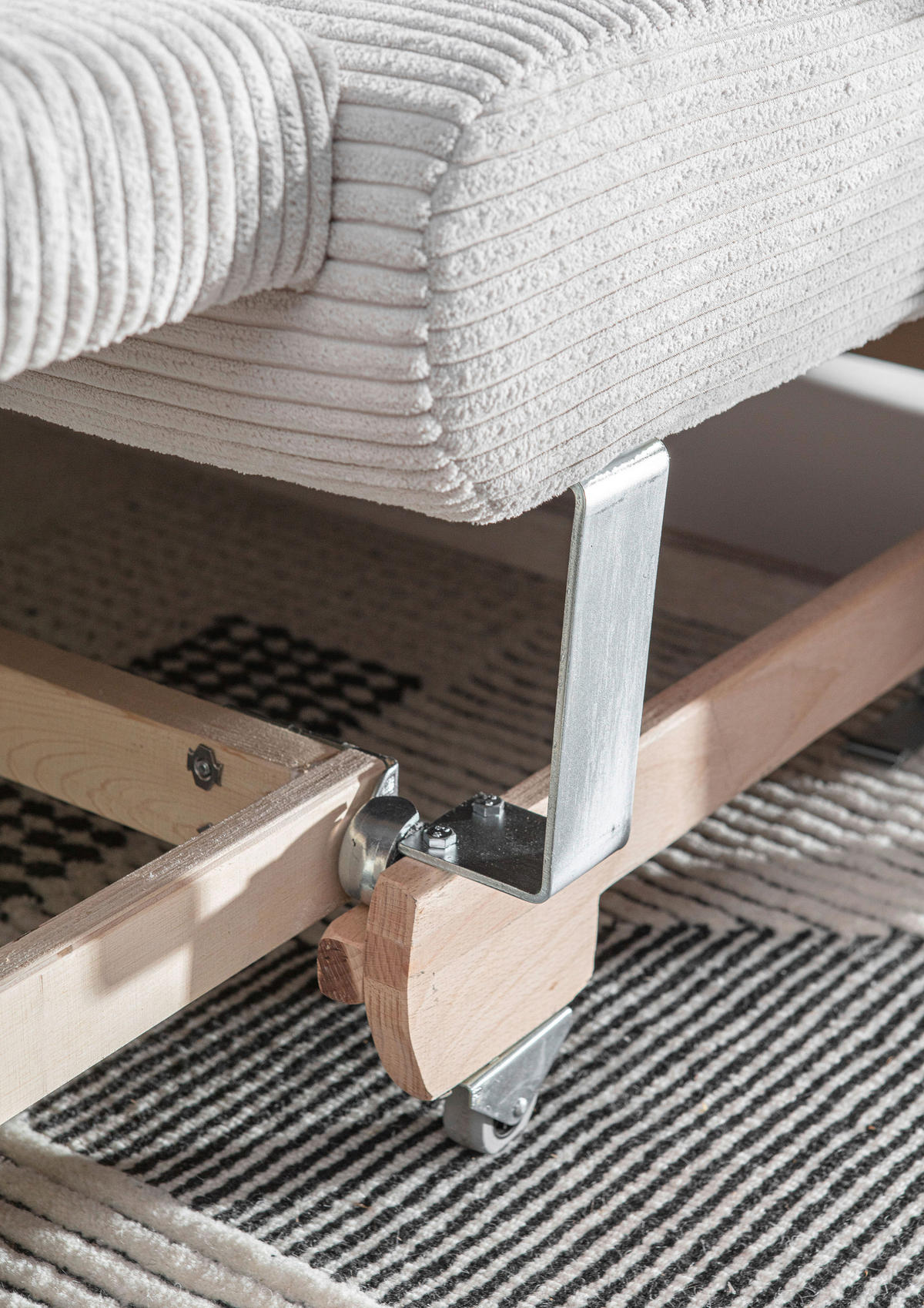 BÄDDSOFFA i manchester mörkgrå  - mörkgrå/kromfärg, Design, textil/plast (176/81/98cm) - MID.YOU