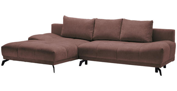 ECKSOFA in Chenille Braun  - Schwarz/Braun, MODERN, Textil/Metall (182/290cm) - Hom`in