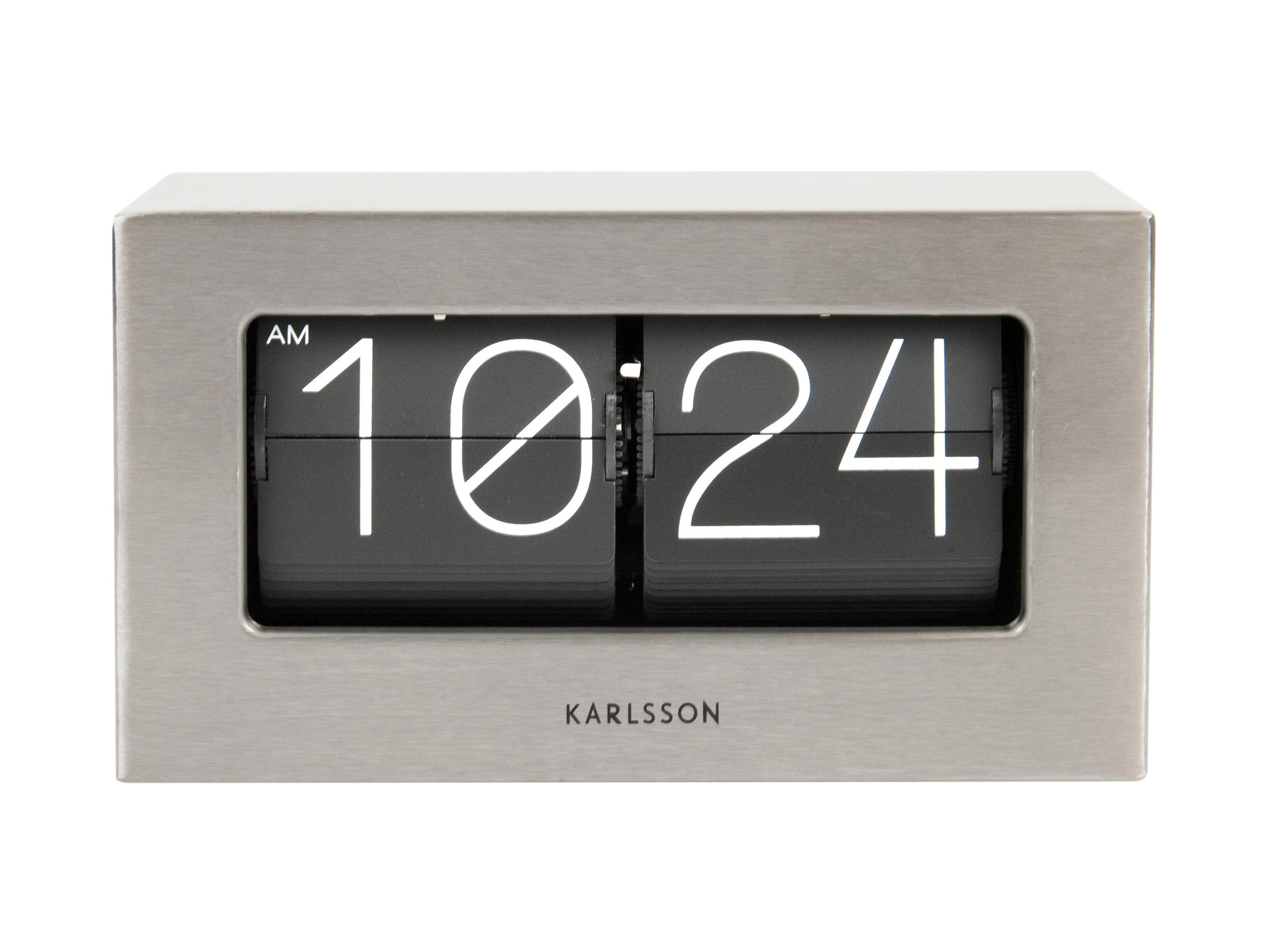 WANDUHR Flip Edelstahlfarben 20,5/11,5/7 cm  - Edelstahlfarben, KONVENTIONELL, Metall (20,5/11,5/7cm) - Karlsson